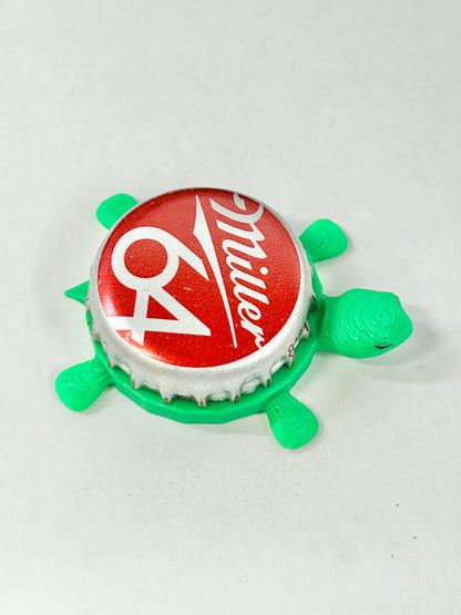 Miller 64 - Bottle Cap Magnet Turtle Shell Shocked Art