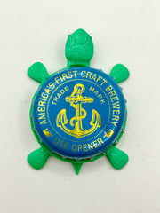 Anchor Brewing (Light Blue) - Bottle Cap Magnet Turtle Shell Shocked Art