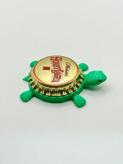 Michelob Honey Lager - Bottle Cap Magnet Turtle Shell Shocked Art