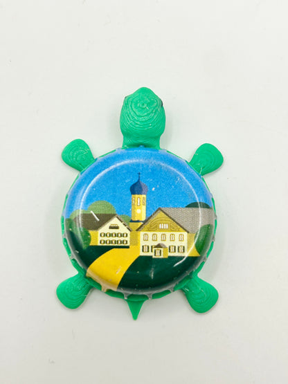 Ayinger Brewing - Bottle Cap Magnet Turtle Shell Shocked Art