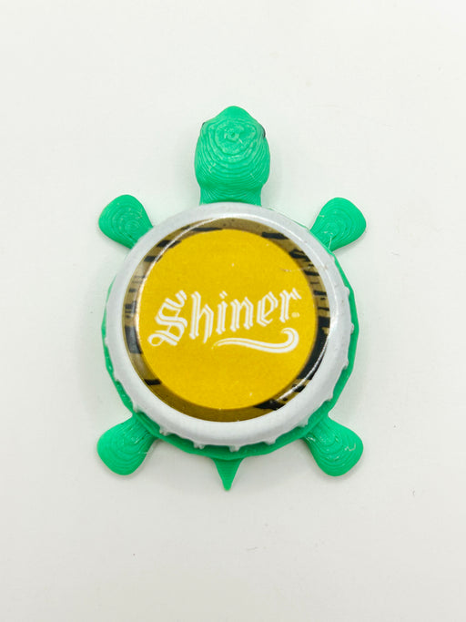 Shiner Beer - Bottle Cap Magnet Turtle Shell Shocked Art