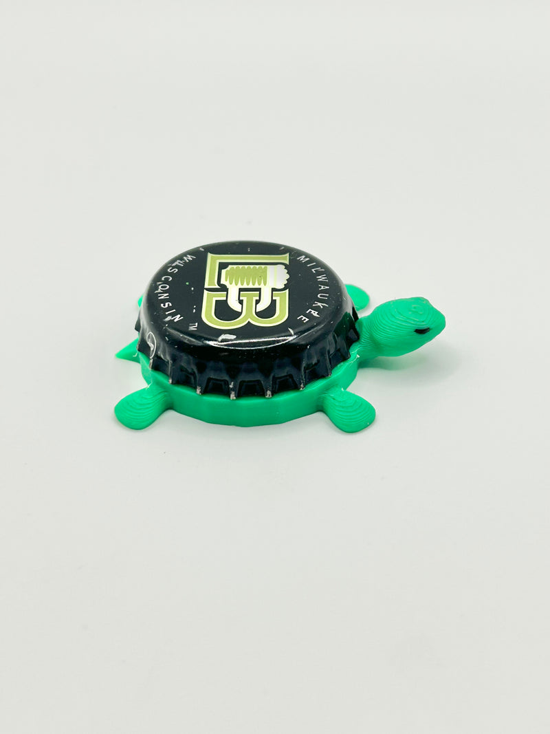 Lakefront Brewery (Green Text) - Bottle Cap Magnet Turtle Shell Shocked Art