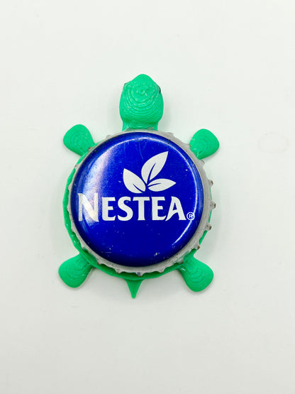 Nestea - Bottle Cap Magnet Turtle Shell Shocked Art