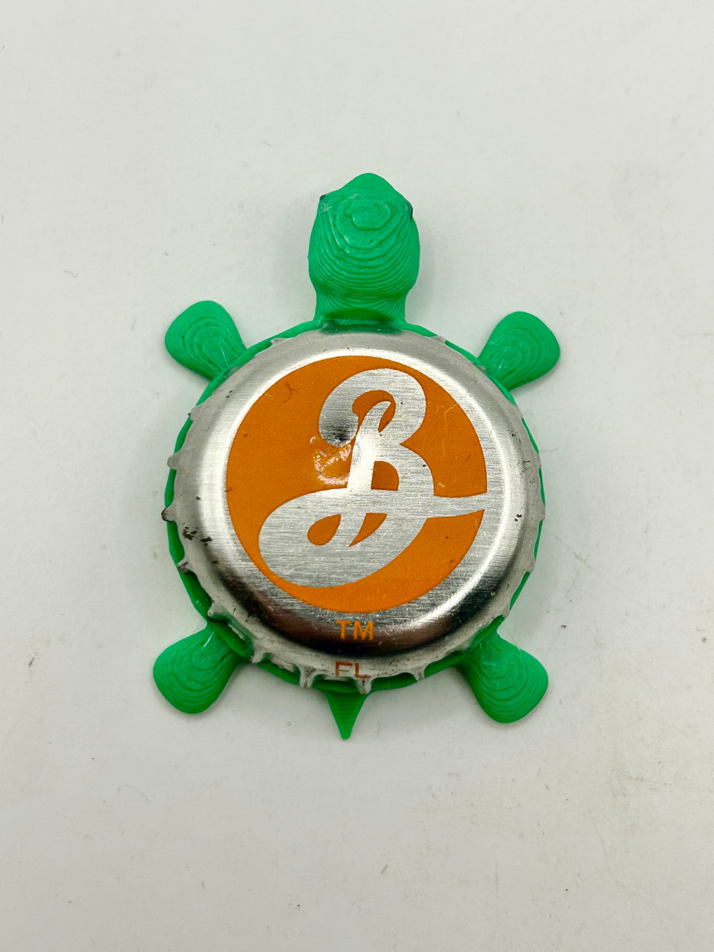 Brooklyn Beer (Orange Background) - Bottle Cap Magnet Turtle Shell Shocked Art