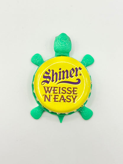 Shiner Weisse ‘N’ Easy - Bottle Cap Magnet Turtle Shell Shocked Art