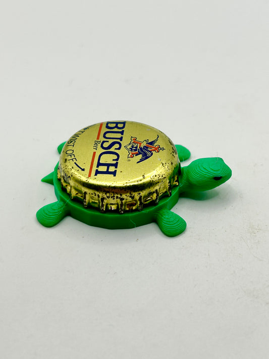 Busch Beer (Gold, Vintage) - Bottle Cap Magnet Turtle Shell Shocked Art