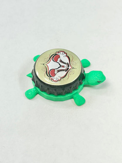 Ipswich Brewing Clown Shoes - Bottle Cap Magnet Turtle Shell Shocked Art