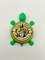 Highland Brewing (Yellow) - Bottle Cap Magnet Turtle Shell Shocked Art