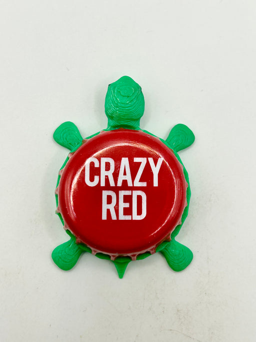 Crazy Red - Martha Rogue Belgian Style - Bottle Cap Magnet Turtle Shell Shocked Art