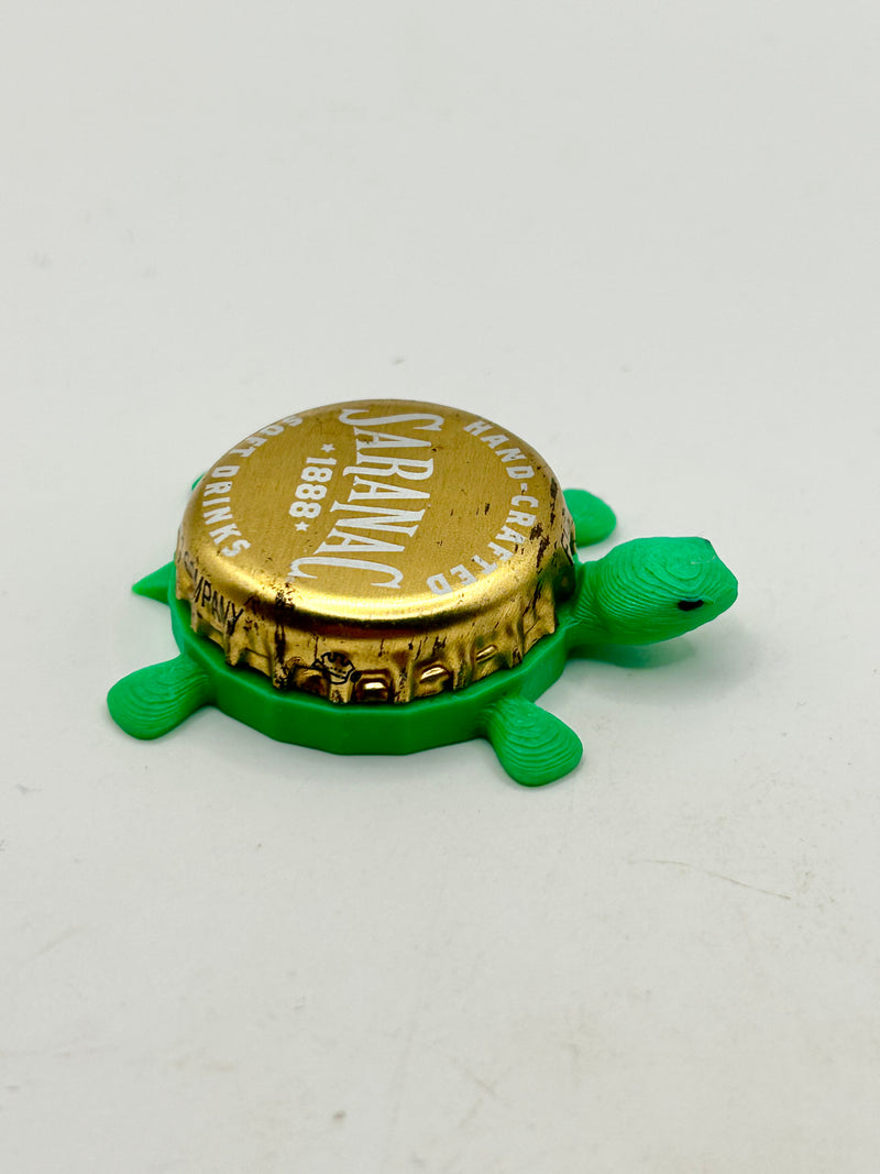 Saranac Soft Drinks (Vintage) - Bottle Cap Magnet Turtle Shell Shocked Art