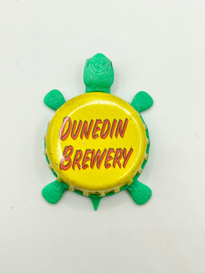 Dunedin Brewery - Bottle Cap Magnet Turtle Shell Shocked Art