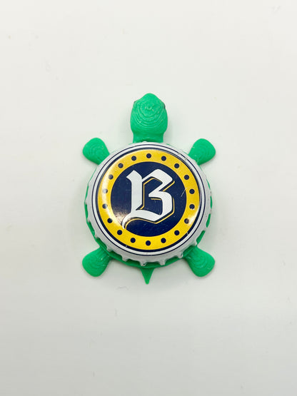 Buckler Non Alcoholic Beer - Bottle Cap Magnet Turtle Shell Shocked Art