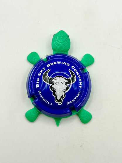 Big Sky Brewing (Cork Cage Cap) - Bottle Cap Magnet Turtle Shell Shocked Art