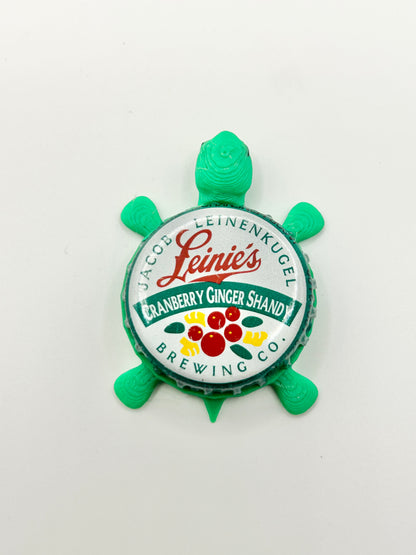 Leinenkugel's Cranberry Ginger Shandy (Green) - Bottle Cap Magnet Turtle Shell Shocked Art