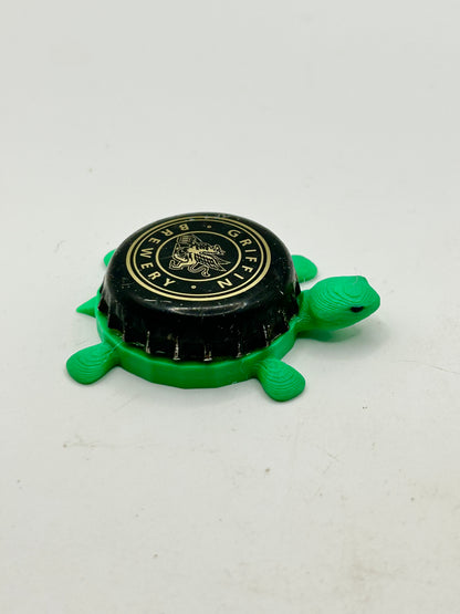 Griffin Brewery - Bottle Cap Magnet Turtle Shell Shocked Art