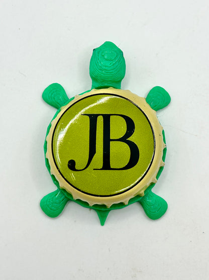 Josephsbrau Brewing (JB - Lime Green) - Bottle Cap Magnet Turtle Shell Shocked Art