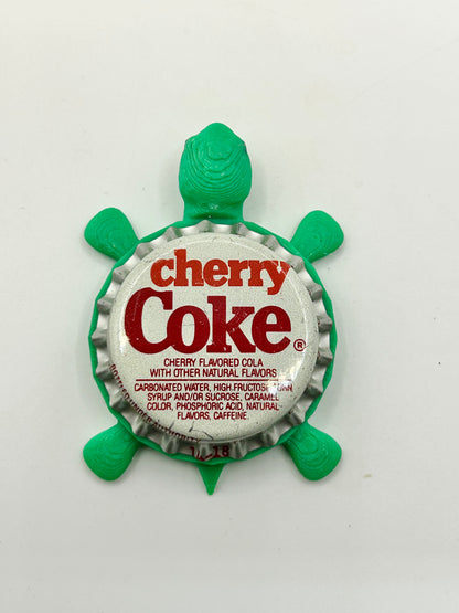 Cherry Coke (Vintage) - Bottle Cap Magnet Turtle Shell Shocked Art
