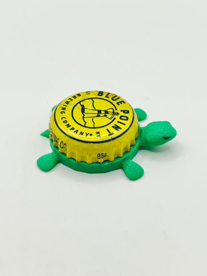 Blue Point Brewing Co (Yellow) - Bottle Cap Magnet Turtle Shell Shocked Art