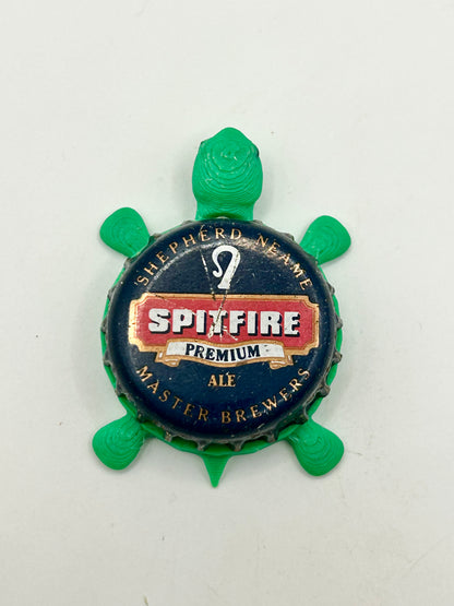 Spitfire Premium Ale - Bottle Cap Magnet Turtle Shell Shocked Art