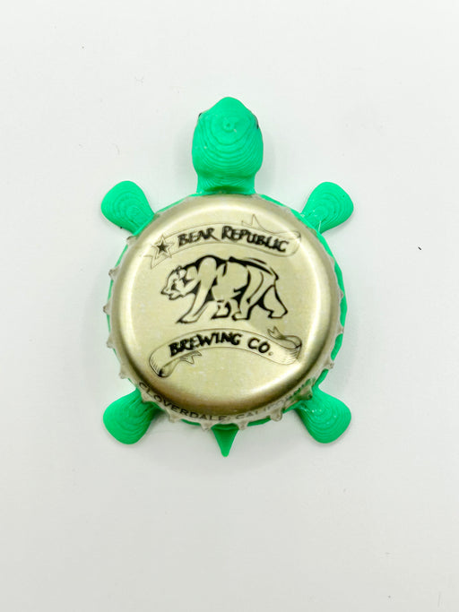 Bear Republic - Bottle Cap Magnet Turtle Shell Shocked Art