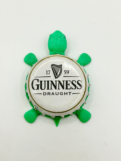 Guinness Draught - Bottle Cap Magnet Turtle Shell Shocked Art