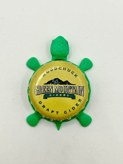 Woodchuck Green Mountain Cidery (Beige) - Bottle Cap Magnet Turtle Shell Shocked Art