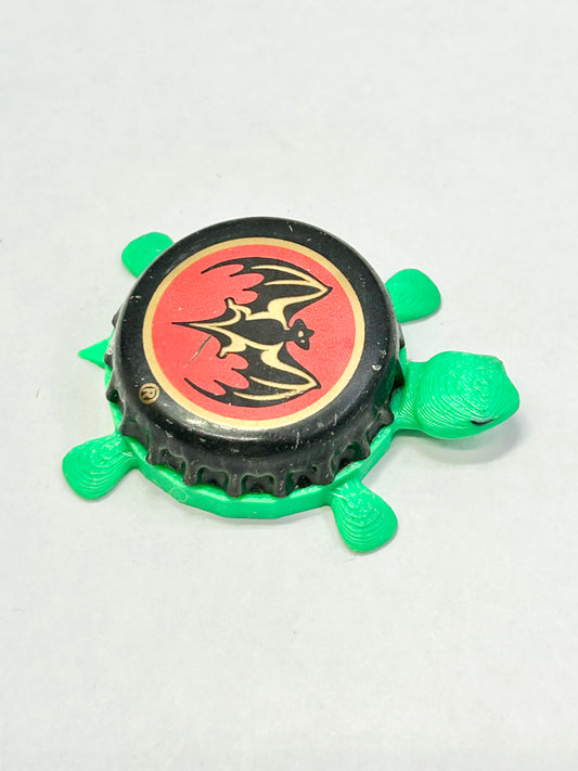 Bacardi (Bat - Black and Red) - Bottle Cap Magnet Turtle