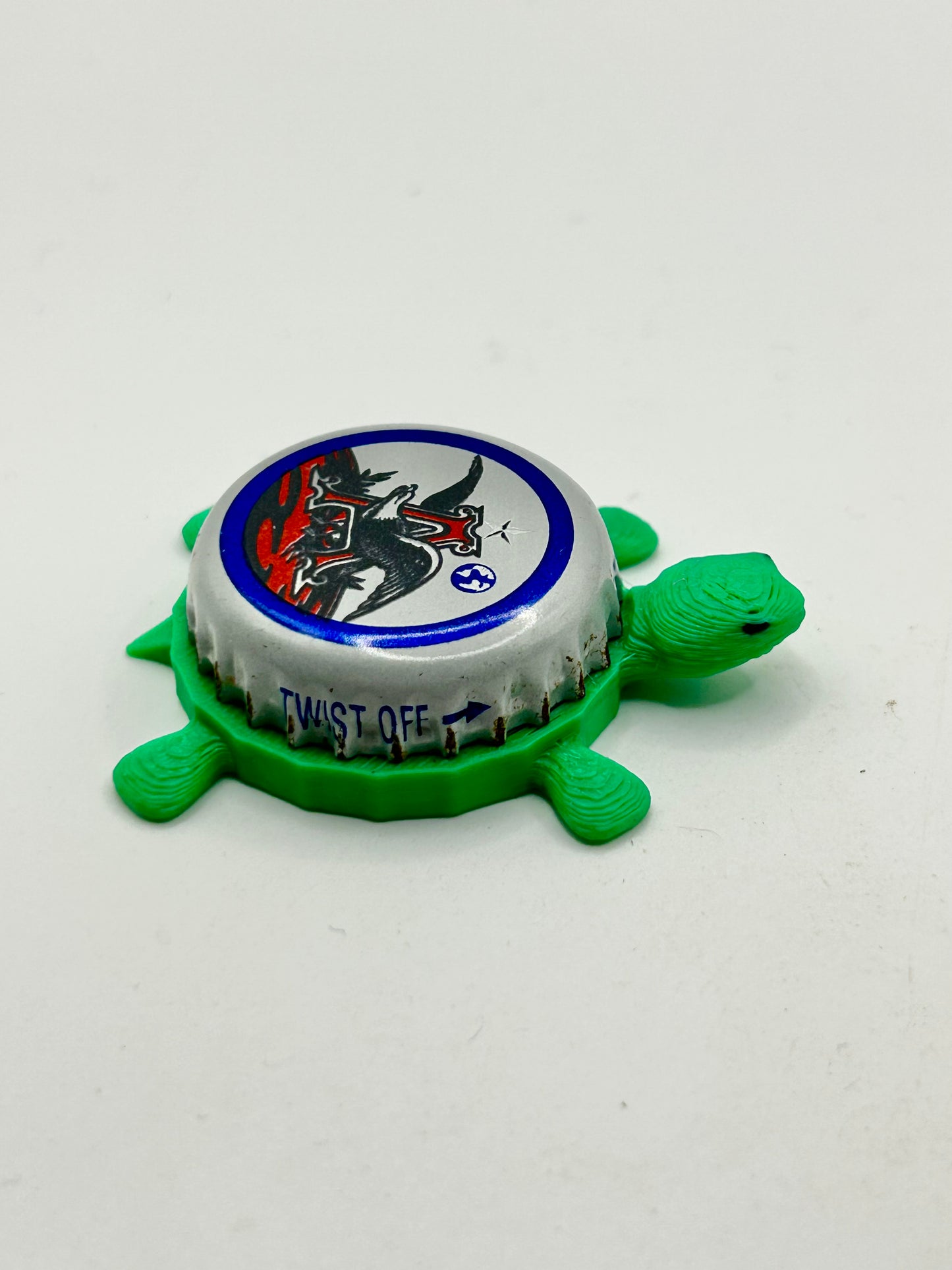 Anheuser Busch Budweiser Beer (Vintage - White) - Bottle Cap Magnet Turtle Shell Shocked Art