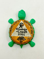 Orange Crush Soda (Rare Vintage) - Bottle Cap Magnet Turtle Shell Shocked Art