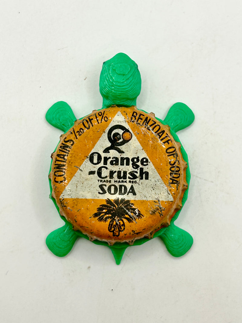 Orange Crush Soda (Rare Vintage) - Bottle Cap Magnet Turtle Shell Shocked Art