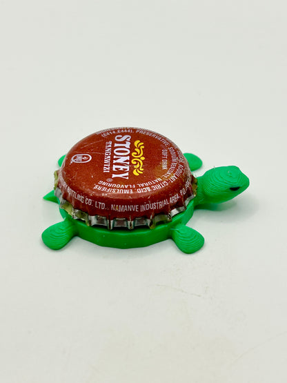 Stoney Tangawizi - Bottle Cap Magnet Turtle Shell Shocked Art