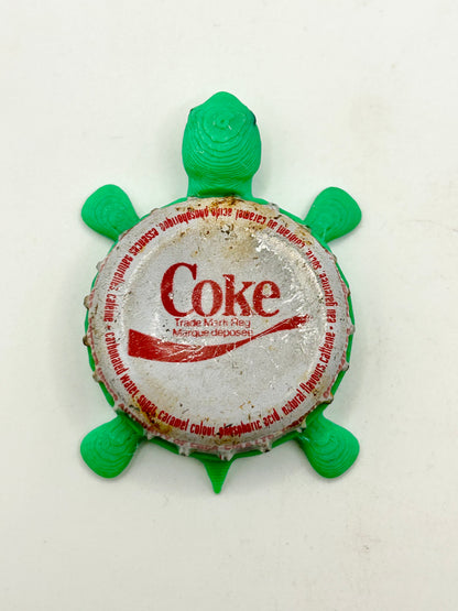 Coke (Vintage, Swirl) - Bottle Cap Magnet Turtle Shell Shocked Art