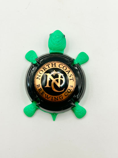 North Coast Brewing Co (Cork Cage Cap) - Bottle Cap Magnet Turtle Shell Shocked Art