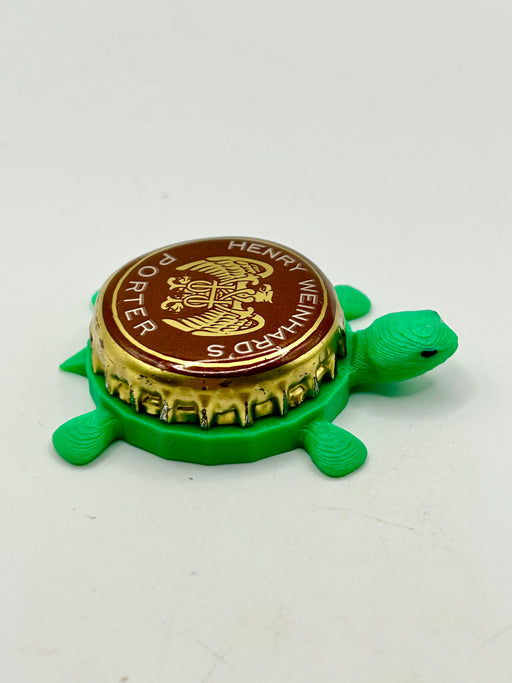 Henry Weinhard’s Porter - Bottle Cap Magnet Turtle Shell Shocked Art