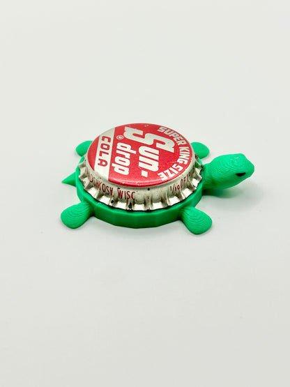 Sun Drop Cola - Bottle Cap Magnet Turtle Shell Shocked Art
