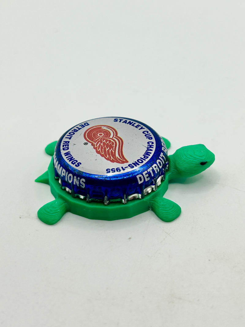 Detroit Red Wings Stanley Cup Champions (1955) - Bottle Cap Magnet Turtle Shell Shocked Art
