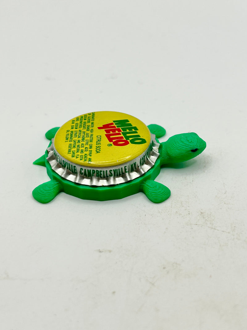 Mello Yello Citrus Soda - Bottle Cap Magnet Turtle Shell Shocked Art