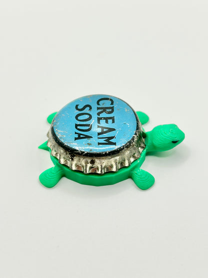 Cream Soda (Light Blue) - Bottle Cap Magnet Turtle Shell Shocked Art