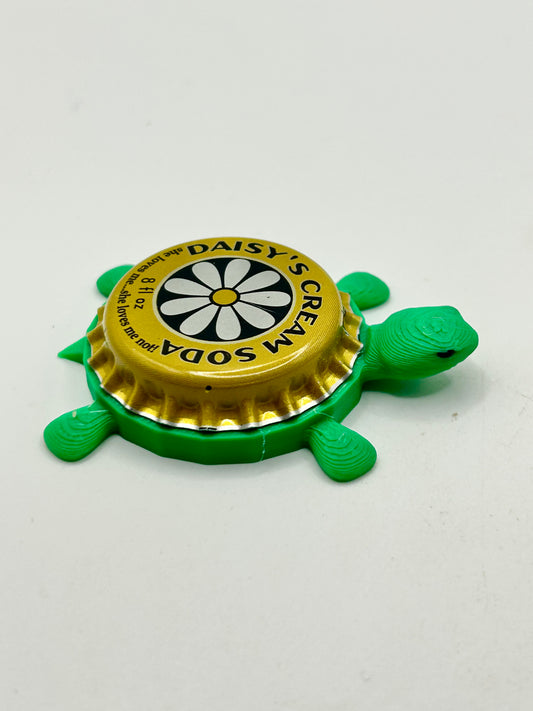Daisy’s Cream Soda - Bottle Cap Magnet Turtle Shell Shocked Art