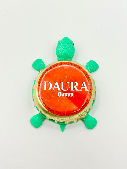 Daura Damm - Bottle Cap Magnet Turtle Shell Shocked Art