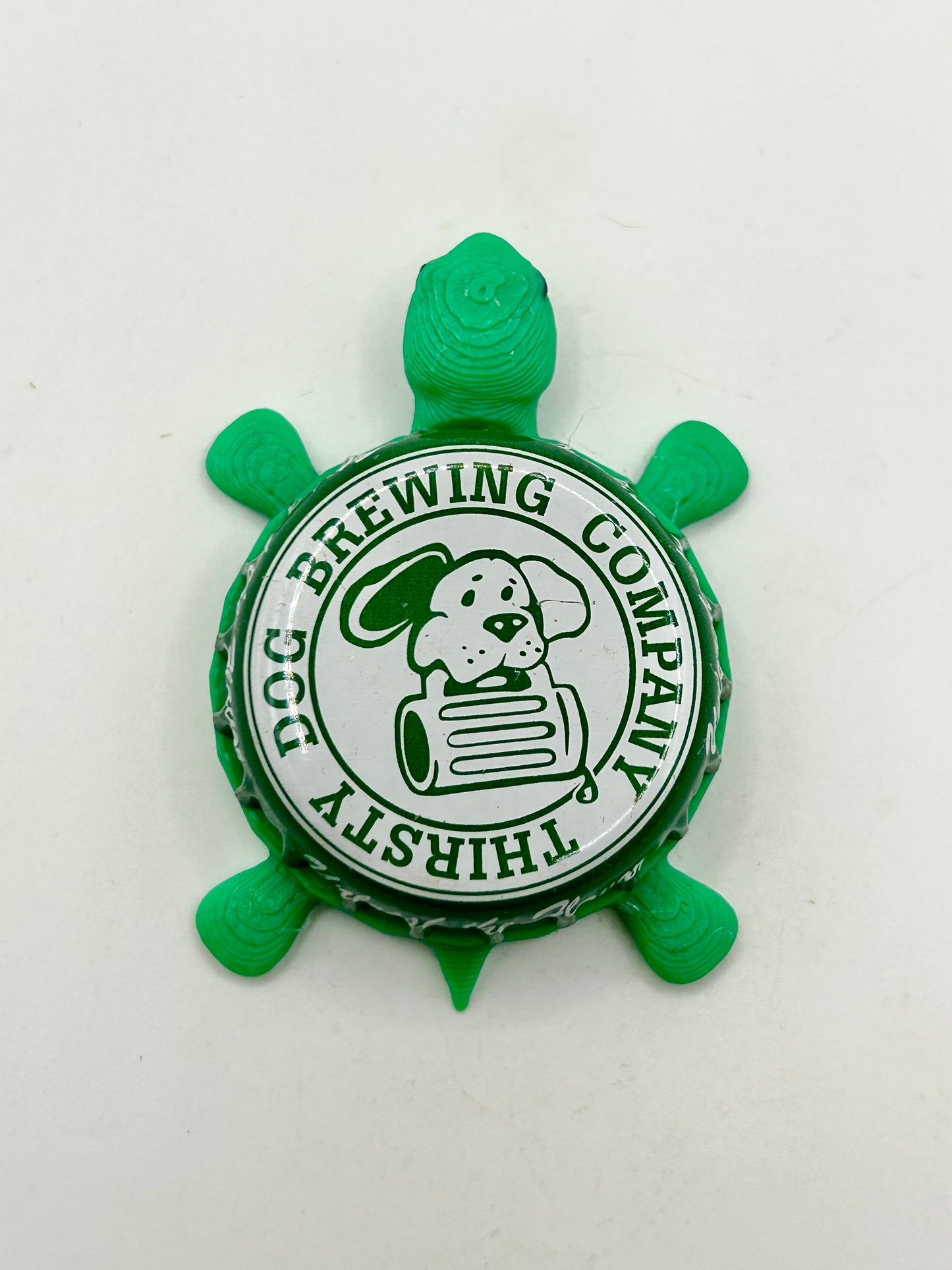 Thirsty Dog Brewing Co. (Dark Green) - Bottle Cap Magnet Turtle