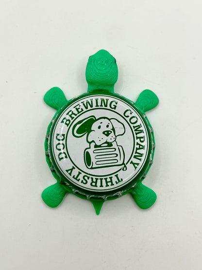 Thirsty Dog Brewing Co. (Dark Green) - Bottle Cap Magnet Turtle Shell Shocked Art