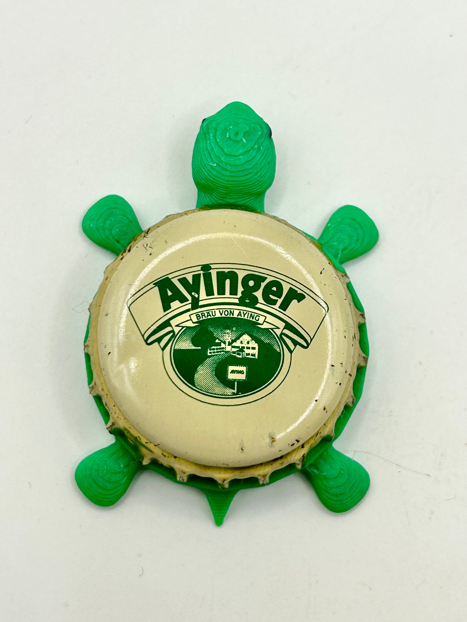 Ayinger Brewing (Vintage) - Bottle Cap Magnet Turtle Shell Shocked Art