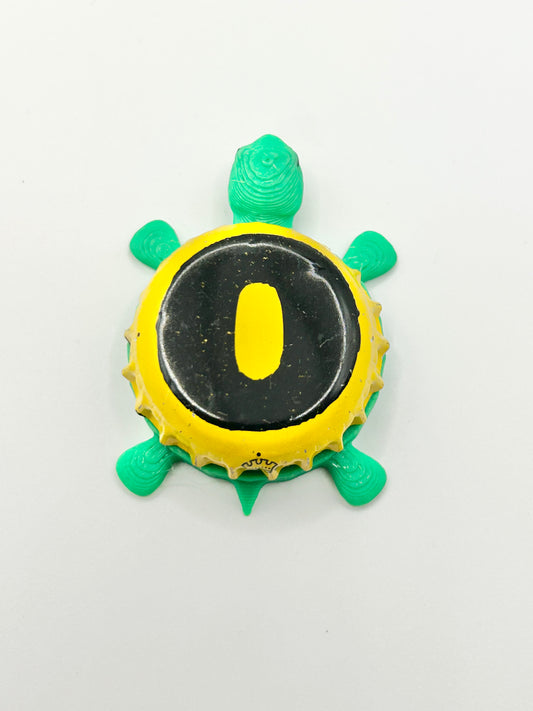 Omission Beer (Yellow) - Bottle Cap Magnet Turtle