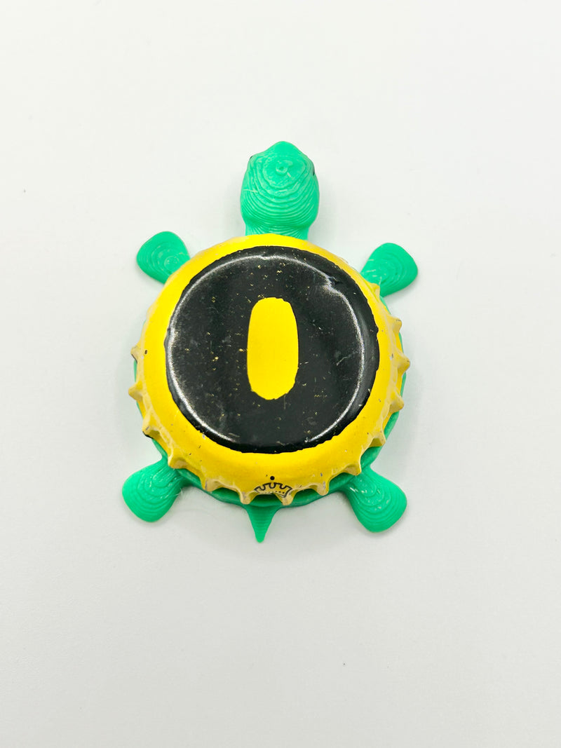 Omission Beer (Yellow) - Bottle Cap Magnet Turtle Shell Shocked Art