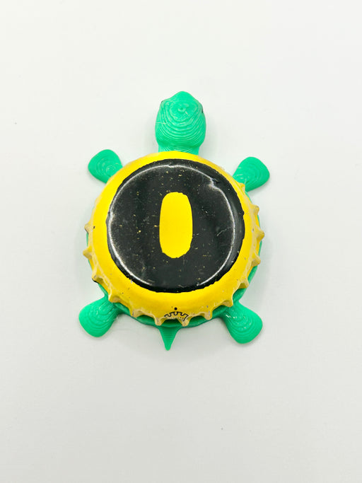 Omission Beer (Yellow) - Bottle Cap Magnet Turtle Shell Shocked Art