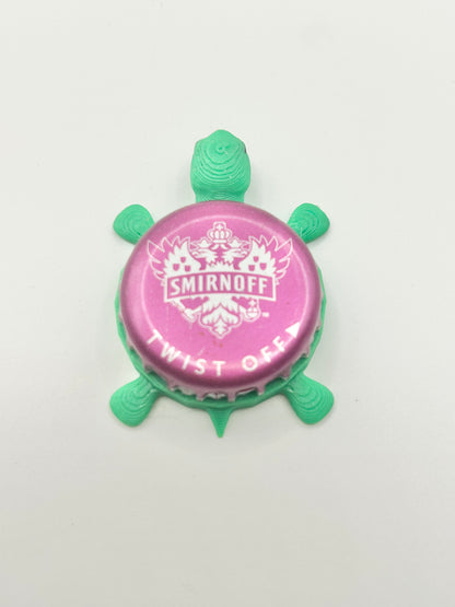 Smirnoff (Magenta) - Bottle Cap Magnet Turtle Shell Shocked Art