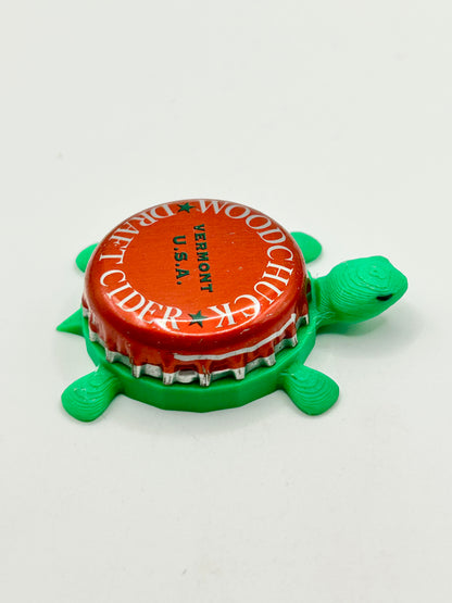 Woodchuck (Red) - Bottle Cap Magnet Turtle Shell Shocked Art