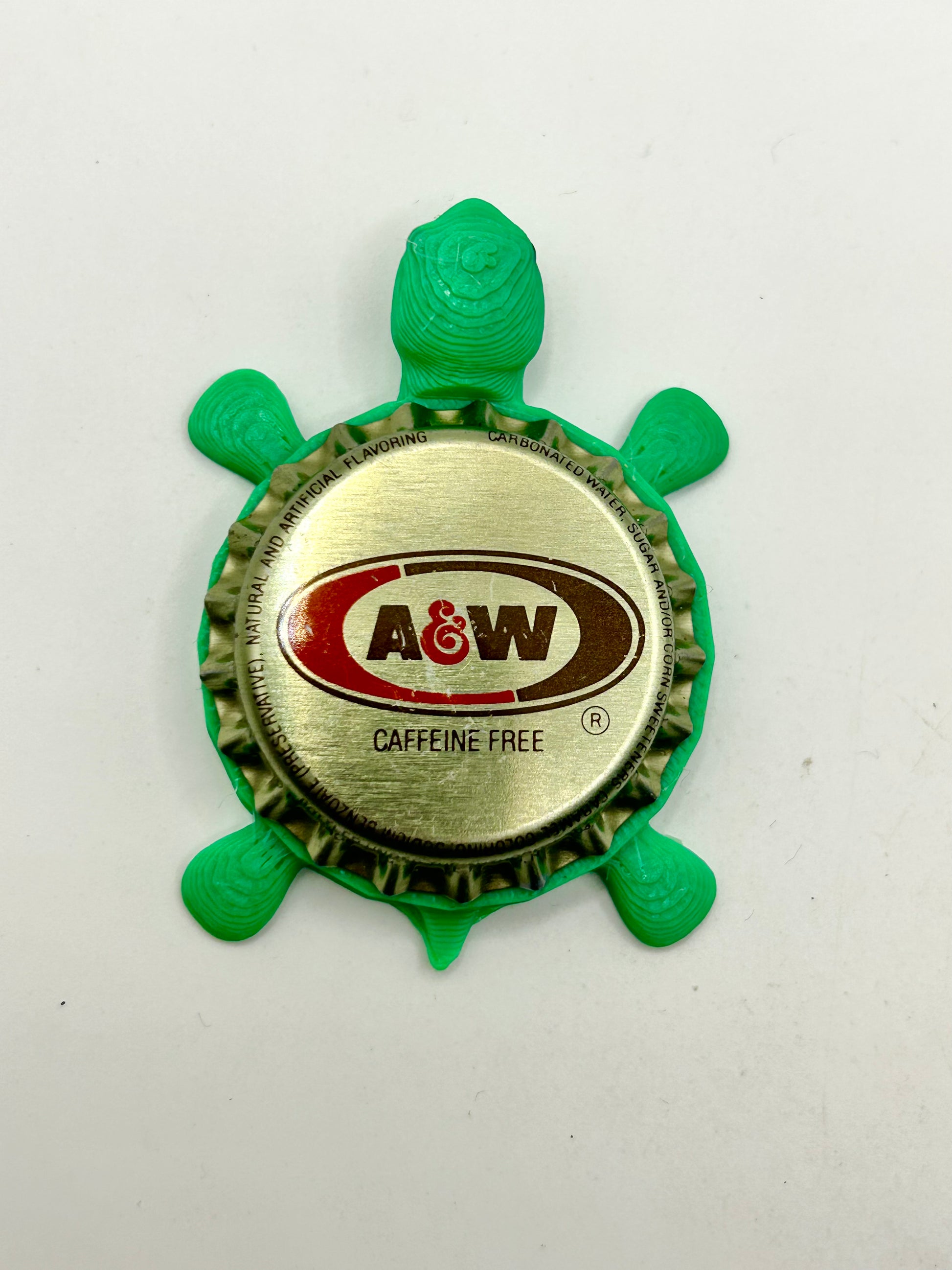 A&W Root Beer (Chrome) - Bottle Cap Magnet Turtle Shell Shocked Art
