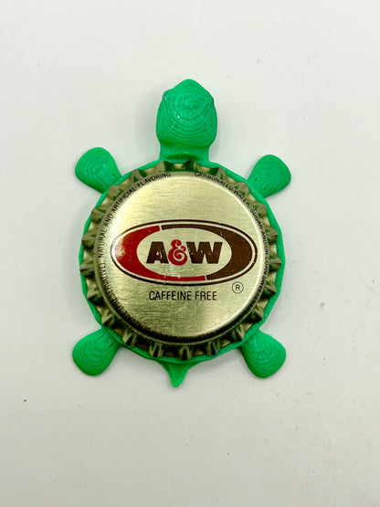 A&W Root Beer (Chrome) - Bottle Cap Magnet Turtle Shell Shocked Art